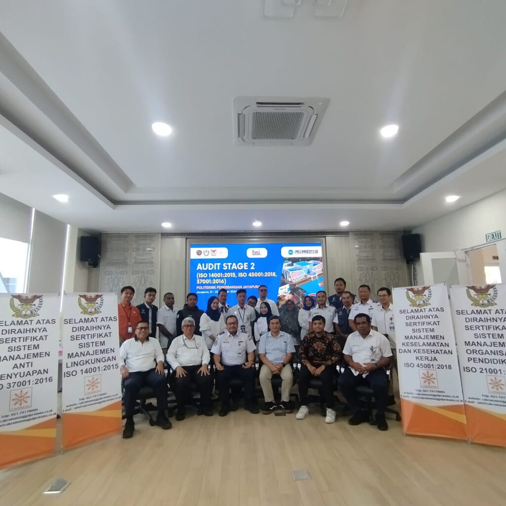 Politeknik Penerbangan Jayapura Sukses Laksanakan Audit Stage 2 untuk Standar ISO 14001:2015, ISO 45001:2018, dan ISO 37001:2016